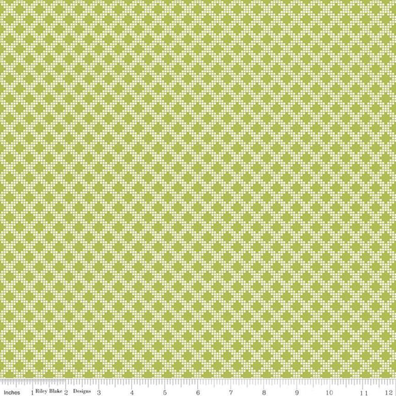 Spring's in Town-1/2 Yard Increments, Cut Continuously (C14216 Diamonds Green) by Sandy Gervais for Riley Blake Designs
