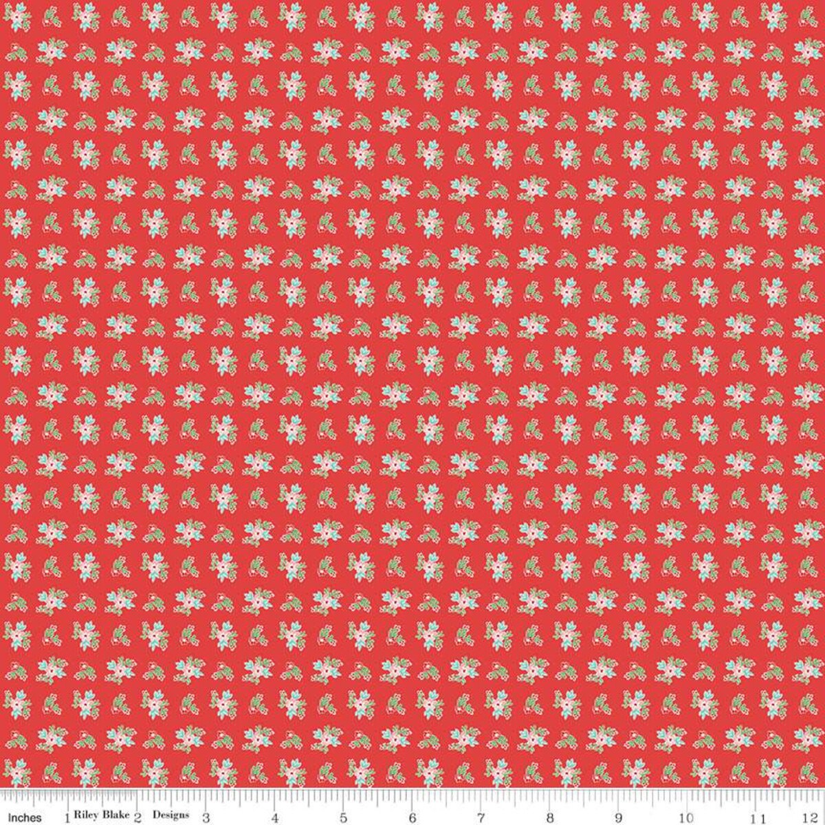 Quilt Fair 1/2 Yard Increments, Cut Continuously (C11353 Red Ditzy