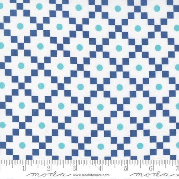 Simply Delightful - Fat Quarter (37643-32 Nautical Blue) by Sherri and Chelsi for Moda
