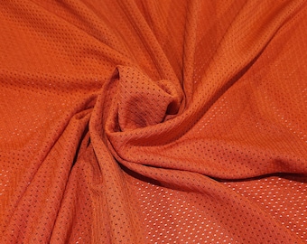 Pro Mesh Jersey Fabric - 1/2 Yard Increments, Cut Continuously (Orange) Jersey Mesh, Sports Mesh, Heavy Athletic Mesh