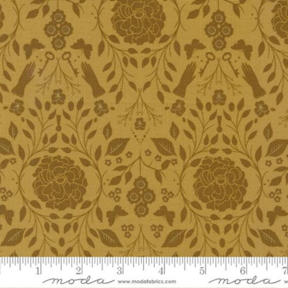 Evermore-1/2 Yard Increments, Cut Continuously (43152-13 Garden Gate Honey) by Sweetfire Road for Moda