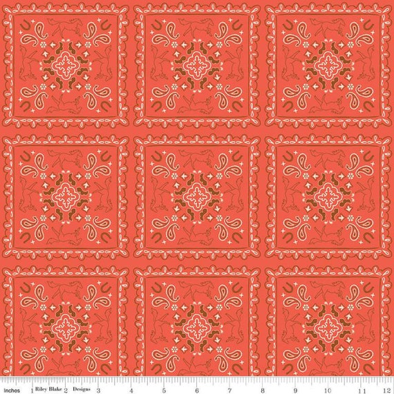 Wild Rose-1/2 Yard Increments, Cut Continuously (C14046 Bandanas Cayenne) by Riley Blake Designers