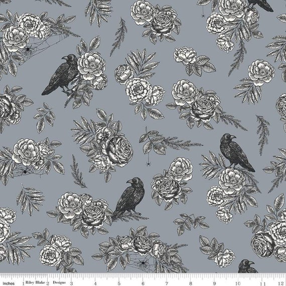 Sophisticated Halloween-1/2 Yard Increments, Cut Continuously (C14620 Main Fog) by My Minds Eye for Riley Blake Designs