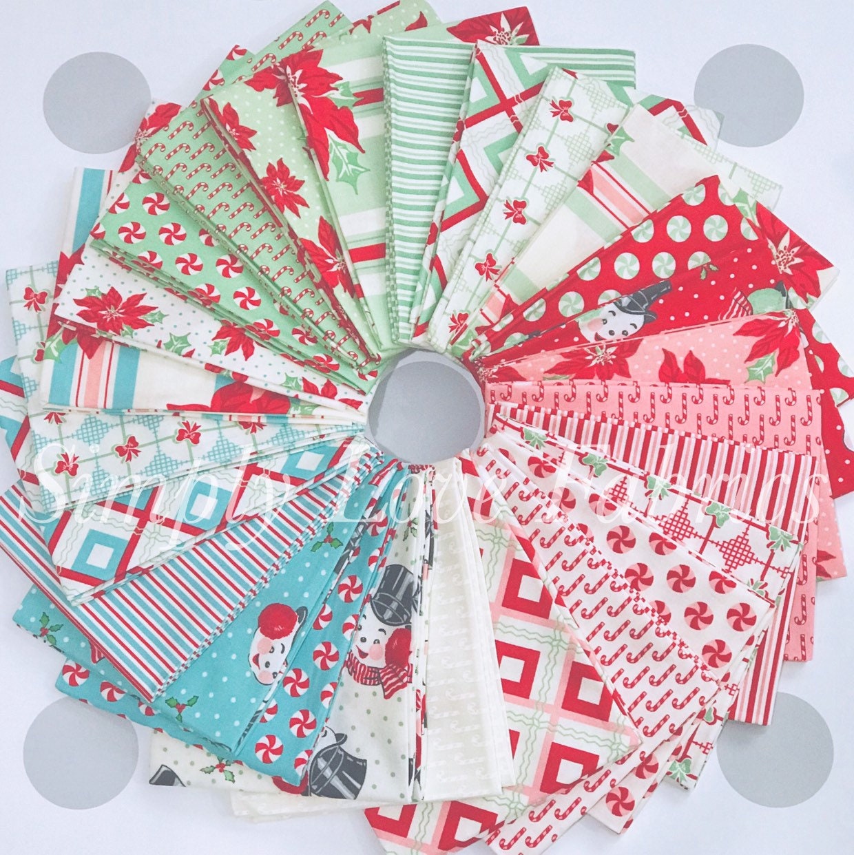Sweet Christmas 1/2 Yard Bundle (5 Fabrics) by Urban Chiks for Moda