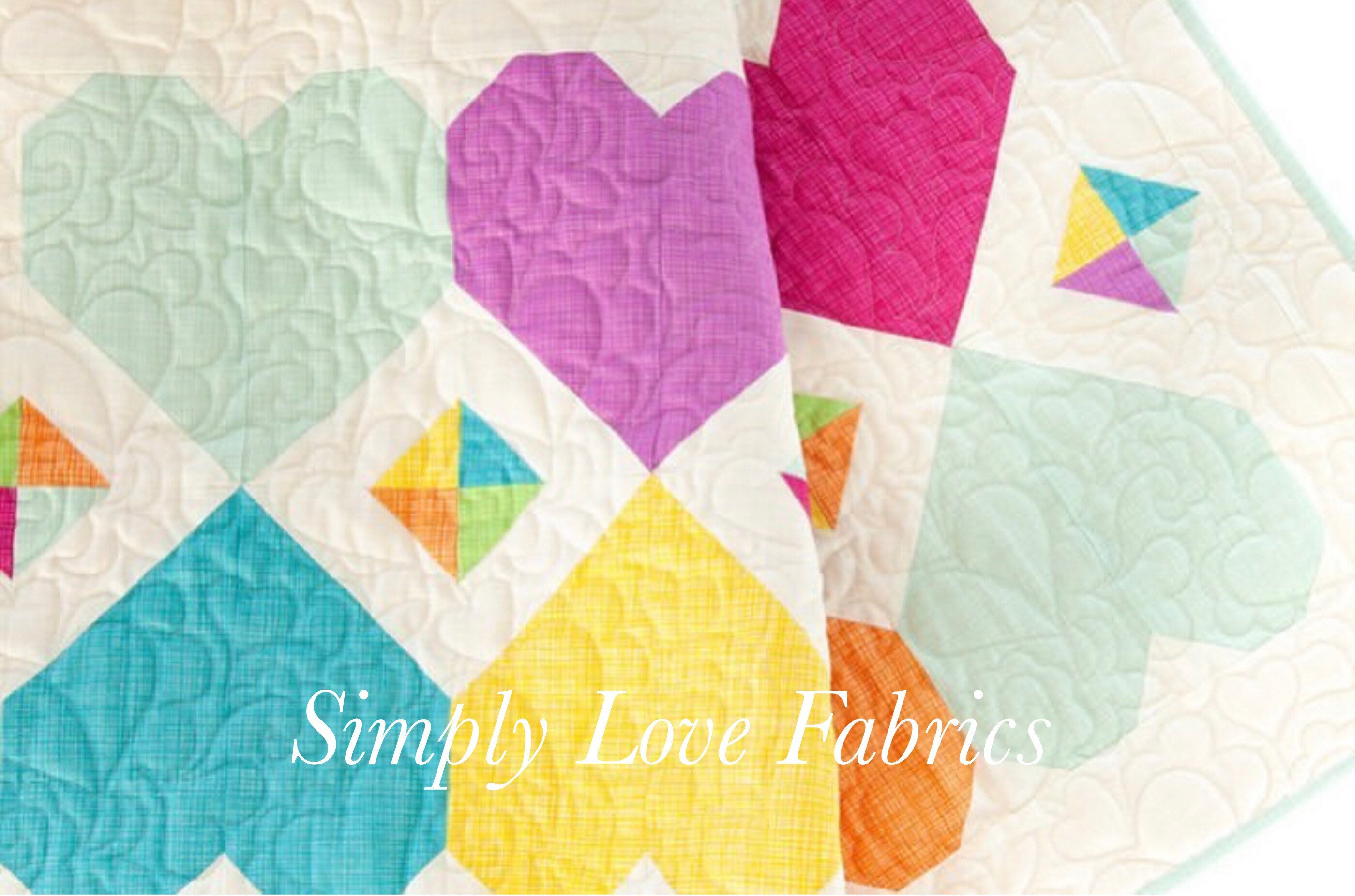 Candy Hearts Table Runner Finished Size 24” x 44” using Texture