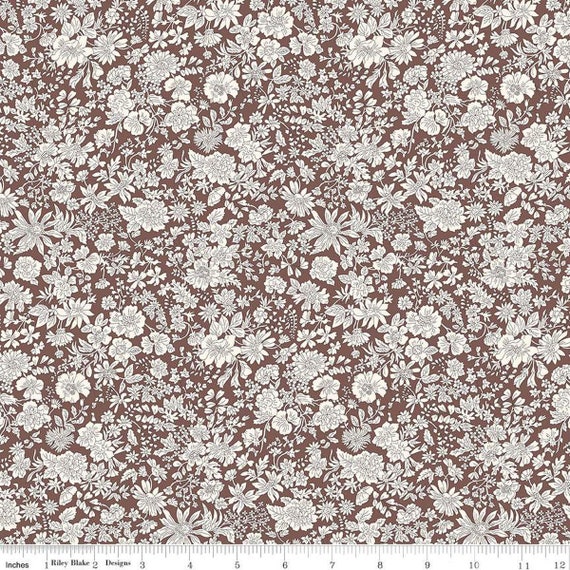 Emily Belle - End of Bolt 16.5" (01666434A Chocolate) Liberty Fabrics for Riley Blake Designs