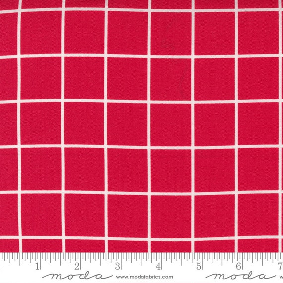 One Fine Day-1/2 Yard Increments, Cut Continuously (55235-11 Red Windowpane Check) by Bonnie and Camille for Moda