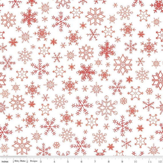 Peace On Earth-1/2 Yard Increments, Cut Continuously (C13457 Snowflakes White) by My Minds Eye for Riley Blake Designs