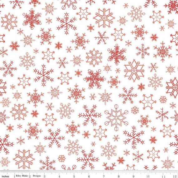 Peace On Earth-1/2 Yard Increments, Cut Continuously (C13457 Snowflakes White) by My Minds Eye for Riley Blake Designs