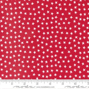 Hello Holidays - 1/2 Yard Increments, Cut Continuously (35376-12 Stars Red Scarf) by Abi Hall for Moda