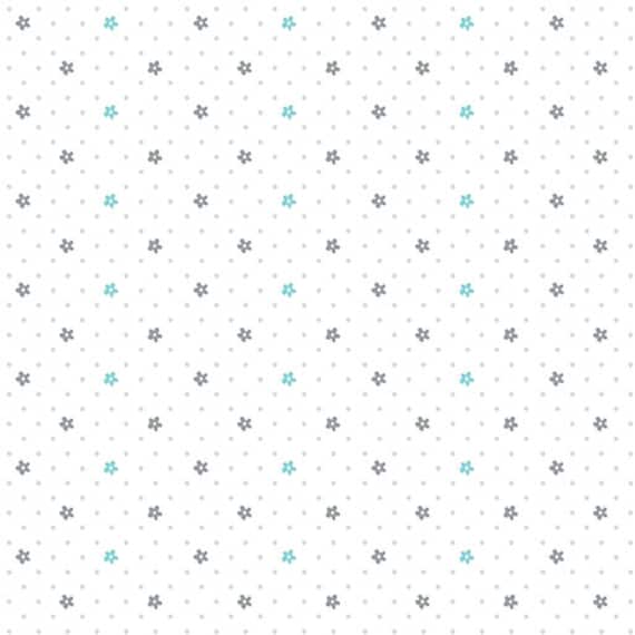 Doodle Baby Flannel-1/2 Yard Increments, Cut Continuously (13232F-81 Sweet Dot Flower Turq/White) by Jessica Flick for Benartex
