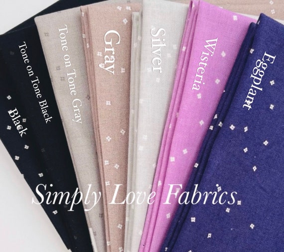 Blossom - Fat Quarter Bundle (7 Black/Gray/Purple Fabrics) by Christopher Thompson for Riley Blake Designs- C715