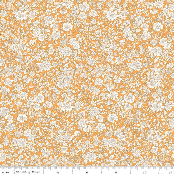 Emily Belle - 1/2 Yard Increments, Cut Continuously (01666402A Saffron) Liberty Fabrics for Riley Blake Designs