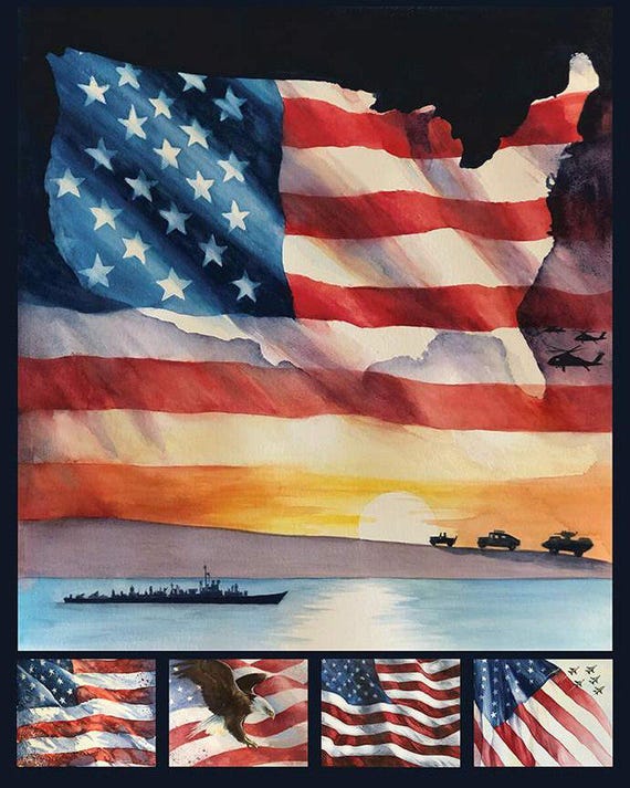 Letters From Home Flag Panel 36"x43" (PD15616) by Vicki Gifford for Riley Blake Designs