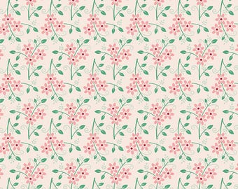 Wide Back Berry & Sage - 1/2 Yard Increments, Cut Continuously (WB17401 Bouquet Latte) by Lori Holt for Riley Blake Designs