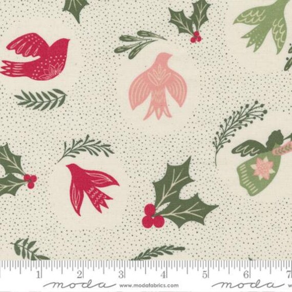 Good News Great Joy-1/2 Yard Increments, Cut Continuously (45560-11 Hark Birds Snow) by Fancy That Design House for Moda