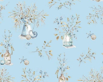 Blue Escape Coastal - 1/2 Yard Increments, Cut Continuously (C14510 Main Sky) by Lisa Audit for Riley Blake Designs