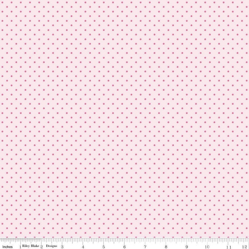 Picnic Florals-1/2 Yard Increments, Cut Continuously C14615 Dots Carnation by My Mind's Eye for Riley Blake Designs image 1