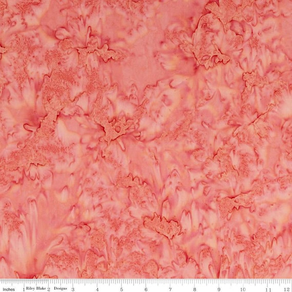 Expressions Batiks - 1/2 Yard Increments, Cut Continuously (BTHH130 Coral) by Riley Blake Designs