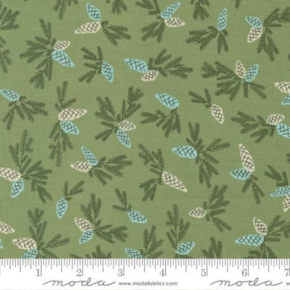 Good News Great Joy-1/2 Yard Increments, Cut Continuously (45563-17 Pinecone Eucalyptus) by Fancy That Design House for Moda