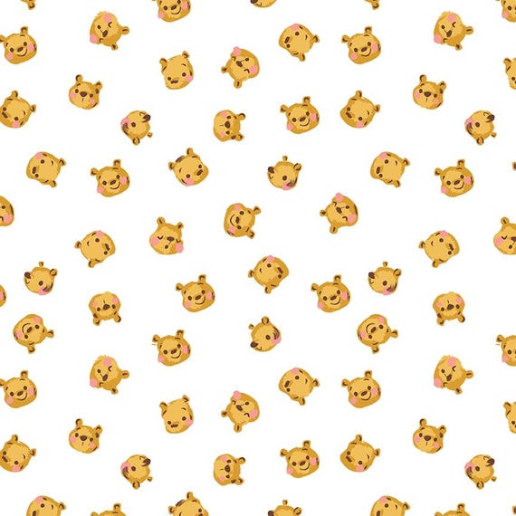 100 Aker Woods - 1/2 Yard Increments, Cut Continuously (C15174 Pooh Brain White) by Jill Howarth for Riley Blake Designs
