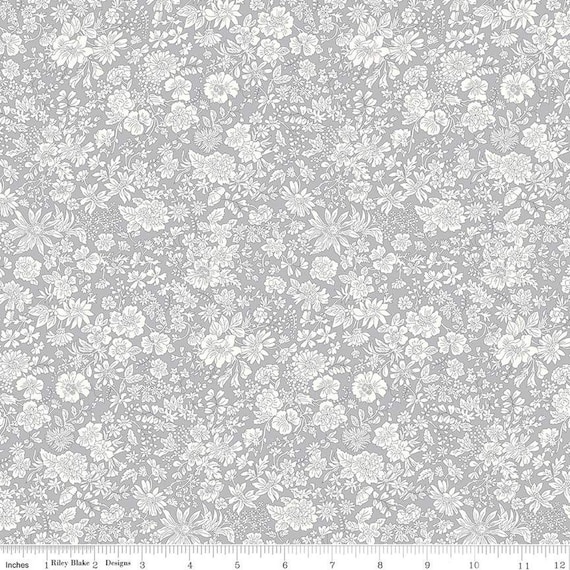 Emily Belle - 1/2 Yard Increments, Cut Continuously (01666428A Steel) Liberty Fabrics for Riley Blake Designs