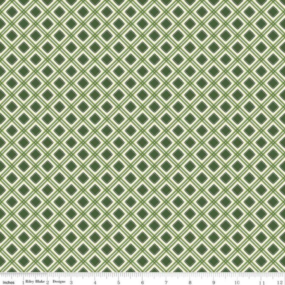 Yuletide Forest- 1/2 Yard Increments, Cut Continuously (C13546 Plaid Green) by Katherine Lenius for Riley Blake Designs