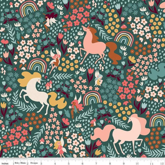 Fairy Dust - 1/2 Yard Increments, Cut Continuously (C12440 Jade Main) - by Ashley Collett Designs for RBD