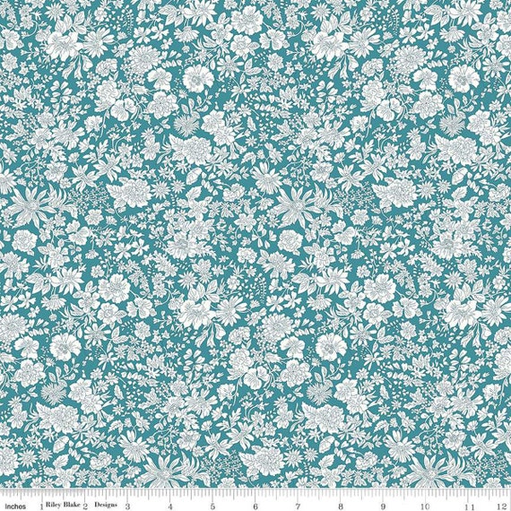 Emily Belle - 1/2 Yard Increments, Cut Continuously (01666413A Peacock) Liberty Fabrics for Riley Blake Designs