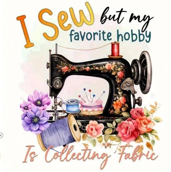 Sewing Machine Iron on, Heat Transfer Decal for Shirts, Bags, Hats and More, 2 Sizes