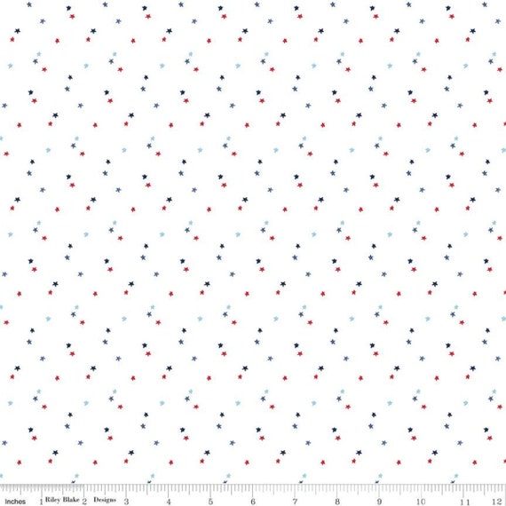 Seasonal Basics - 1/2 Yard Increments, Cut Continuously (C657 - White Stars) by Christopher Thompson for Riley Blake Designs