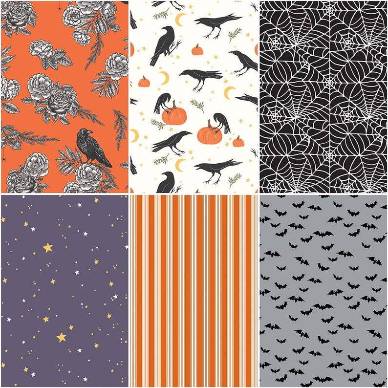 Sophisticated Halloween-1/2 Yard Increments, Cut Continuously C14621 Vintage Crows Fog by My Minds Eye for Riley Blake Designs image 2