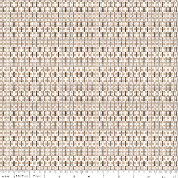 Calico - End of Bolt 9.5" (C12855 Fence Tea Dye) by Lori Holt for Riley Blake Designs
