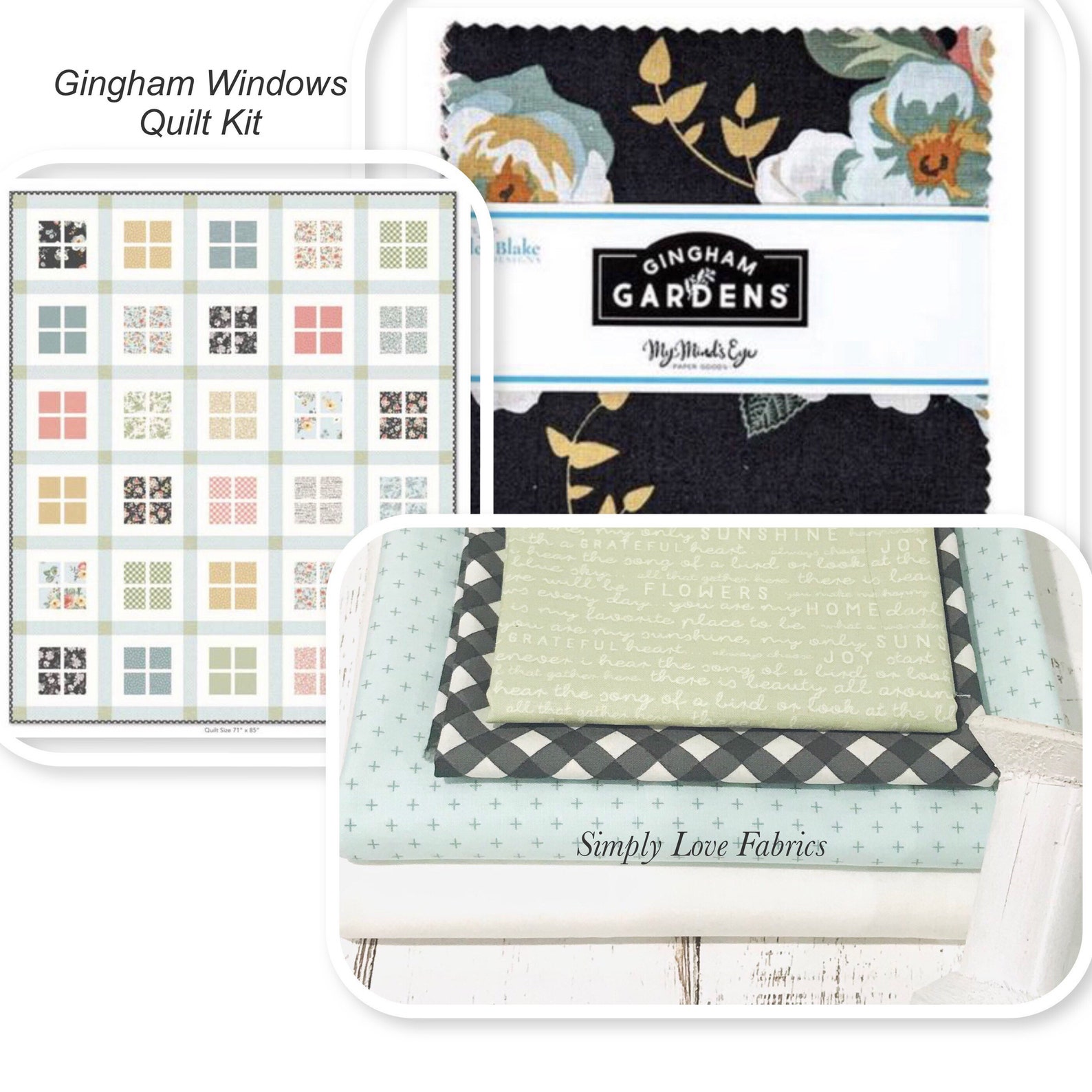 Gingham Windows Quilt KIT with Paper Pattern for Riley Blake Etsy