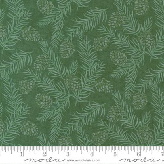 Holidays At Home-1/2 Yard Increments, Cut Continuously (56076-29 Pinecones Eucalyptus) by Deb Strain for Moda