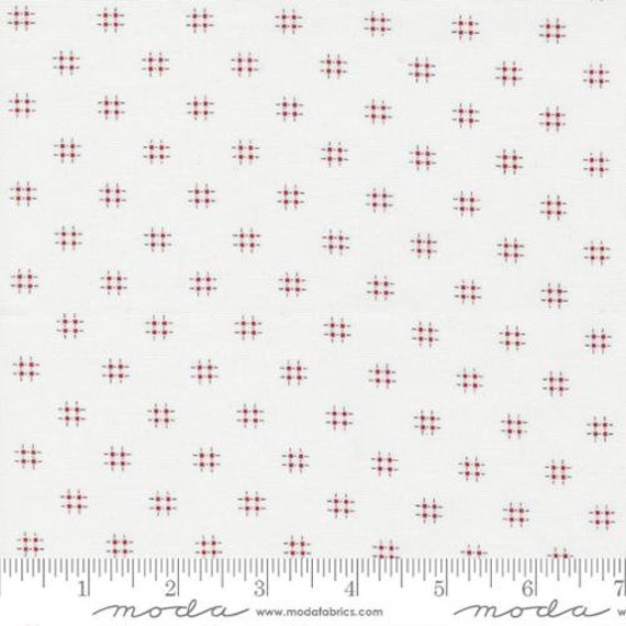 Mix It Up- 1/2 Yard Increments, Cut Continuously (33709-21 Off White Red) by Moda