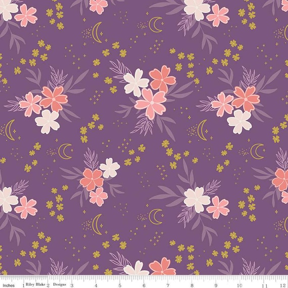 Moonchild-1/2 Yard Increments, Cut Continuously (SC13820 Main Grape Sparkle) by Fran Gulick for Riley Blake Designs