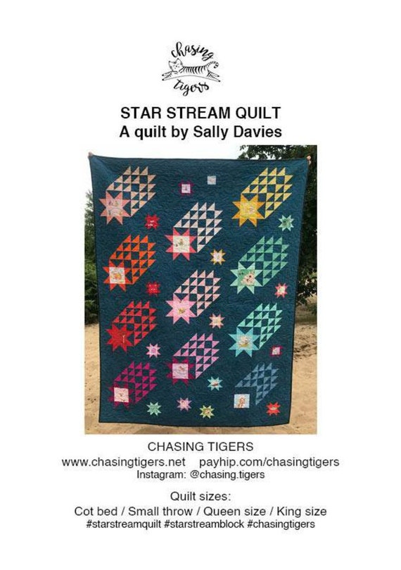 Sally Davies Star Stream Quilt Pattern (P162) Finished Throw Size 52" x 68"