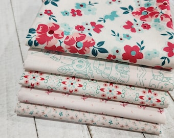Berry & Sage - 1/2 Yard Bundle (5 Latte Fabrics) by Lori Holt for Riley Blake Designs