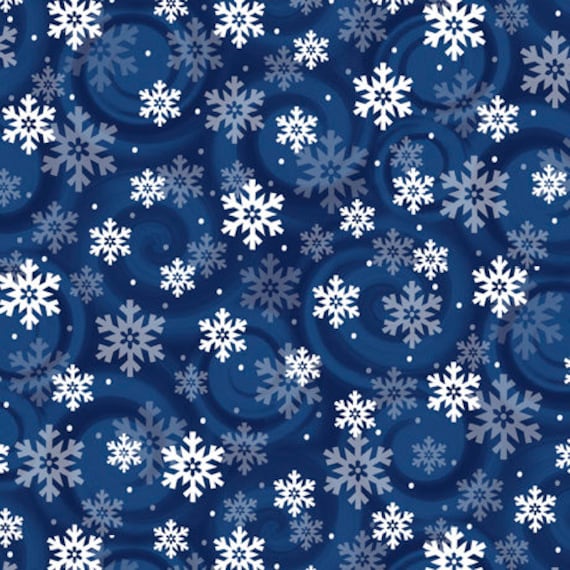 Jolly OL' Santa- 1/2 Yard Increments, Cut Continuously (28815 N - Snowflake) by Tim Bowers for QT Fabrics