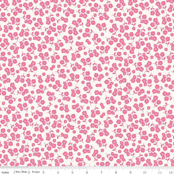 Picnic Florals-1/2 Yard Increments, Cut Continuously (C14613 Ditsy Pink) by My Mind's Eye for Riley Blake Designs