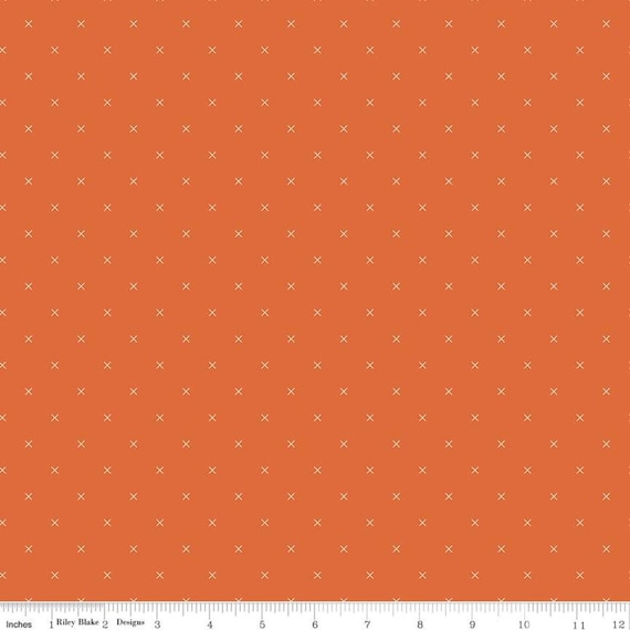 Bee Cross Stitch - 1/2 Yard Increments, Cut Continuously (C745 Autumn) by Lori Holt for Riley Blake Designs