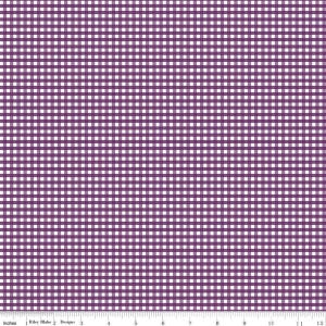 1/8&quot; Gingham - 1/2 Yard Increments, Cut Continuously (C440 Eggplant) by Riley Blake Designs