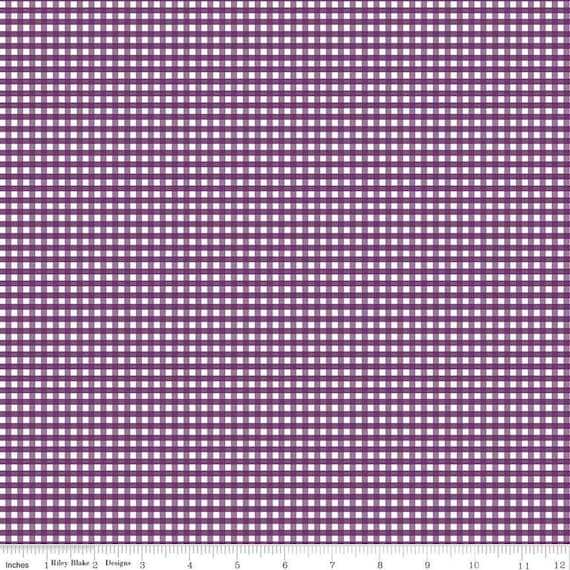 1/8" Gingham - 1/2 Yard Increments, Cut Continuously (C440 Eggplant) by Riley Blake Designs