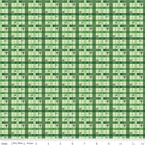 To Grandmother's House-1/2 Yard Increments, Cut Continuously (C14374 Lumberjack Plaid Green) by Jennifer Long for Riley Blake Designs