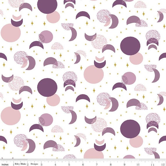 Moonchild-1/2 Yard Increments, Cut Continuously (SC13822 Eclipse Off White Sparkle) by Fran Gulick for Riley Blake Designs