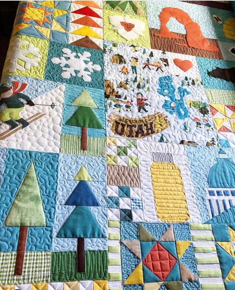 56 x 60 Finished size Utah Quilt PAPER Pattern by Riley Blake Designs P120