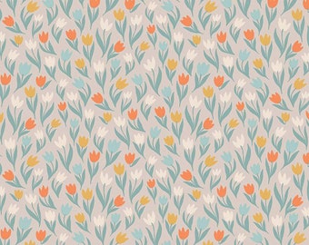 Fairy Dust - 1/2 Yard Increments, Cut Continuously (C12443 Gray Tulips) - by Ashley Collett Designs for RBD