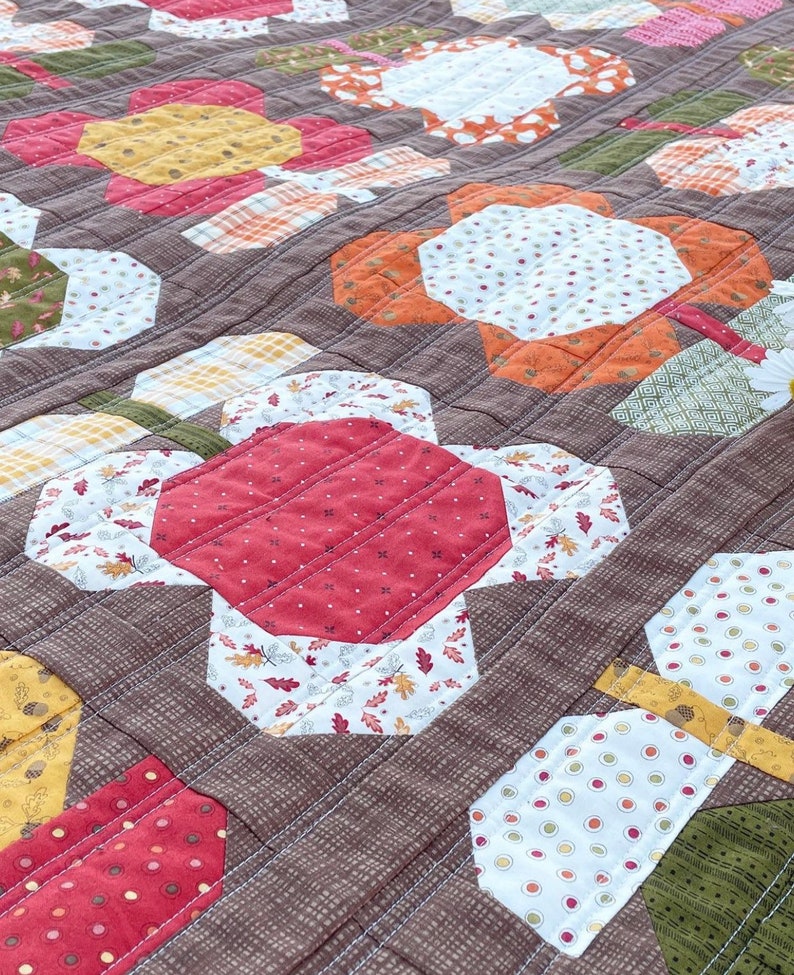Folk Blooms Quilt Kit With Pattern Finished Size 56.5 X 69 Etsy