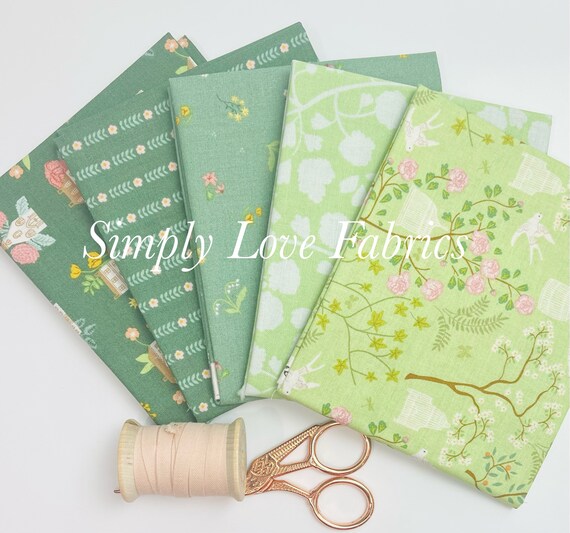 Emma- Fat Quarter Bundle (5 Fabrics) by Citrus and Mint Designs for Riley Blake Designs